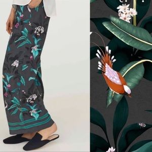Anna Glover x H&M Tropical Print Elastic Waist Wide Leg Pants Size 8
